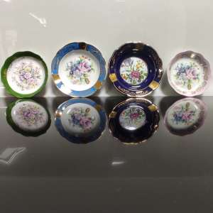 Lot of 4 Limoges Porcelain Items - 2 Ashtrays and 2 Saucers France Vintage