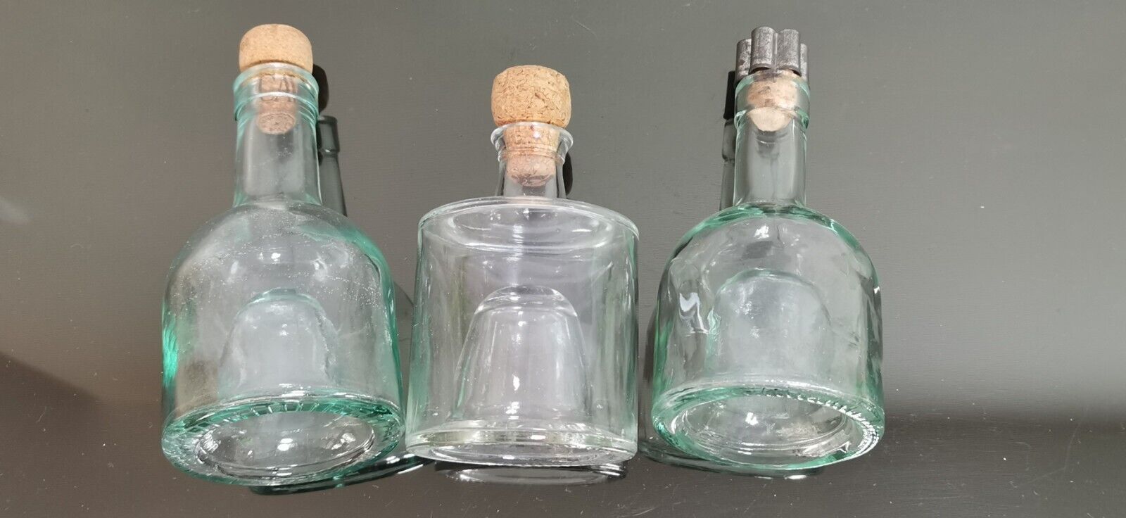 Set of 3 Collectible Bottles with Hand Blown Kick-up Base - Image 4