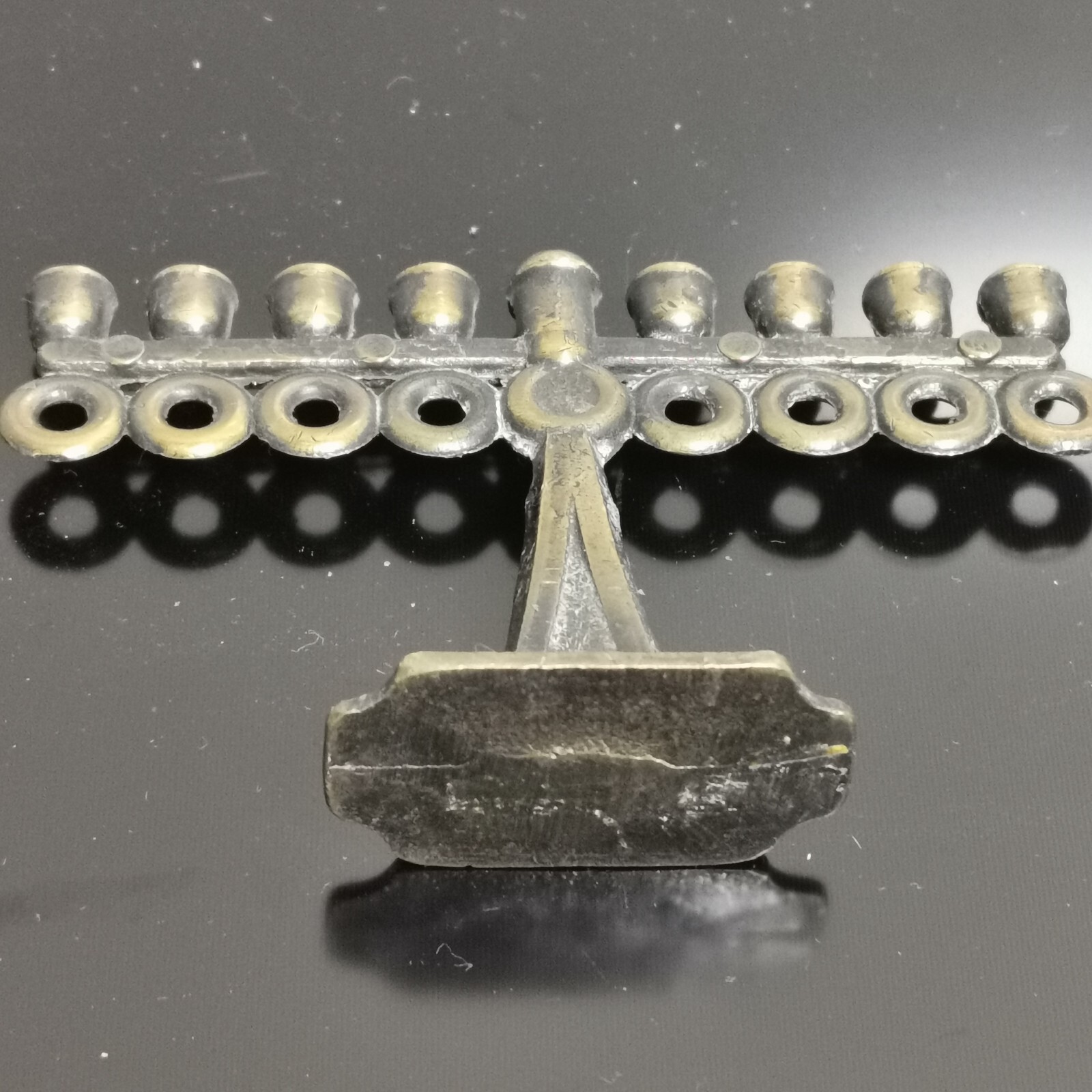 Vintage Miniature Travel Judaica Hanukkah Lamp Menorah Rare - Image 5