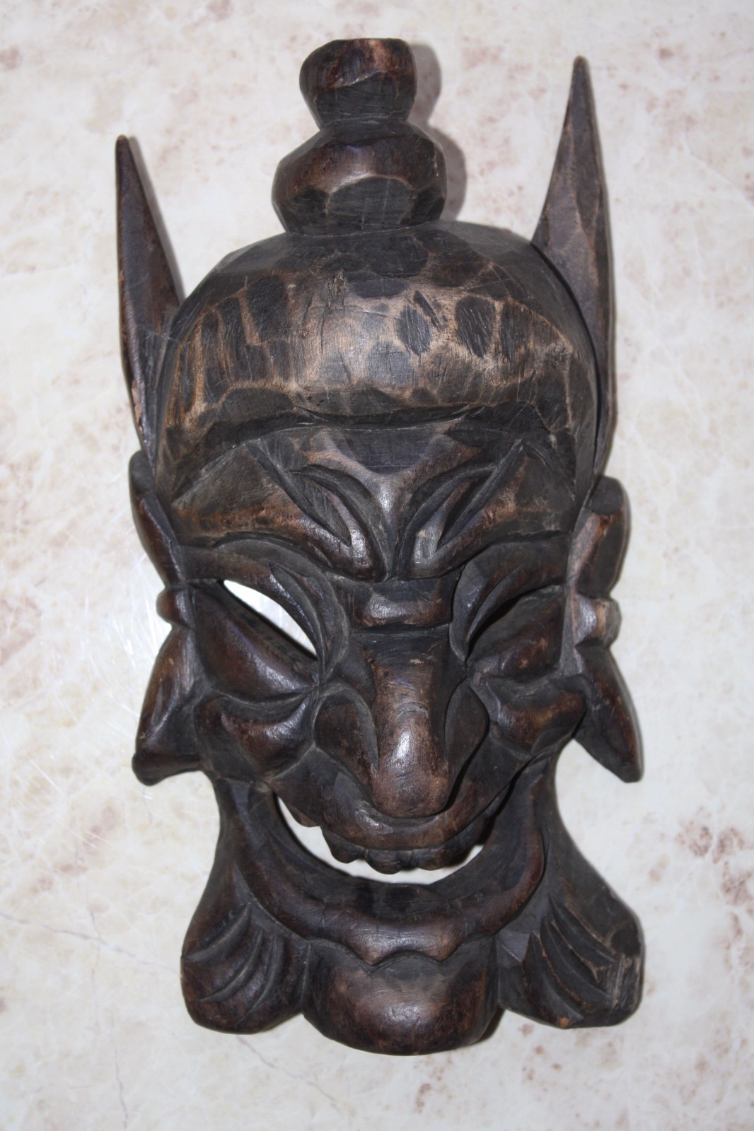 Wooden Mask Hand Carved Vintage Collectible Home Decoration Wood Made Rare Super - Image 6