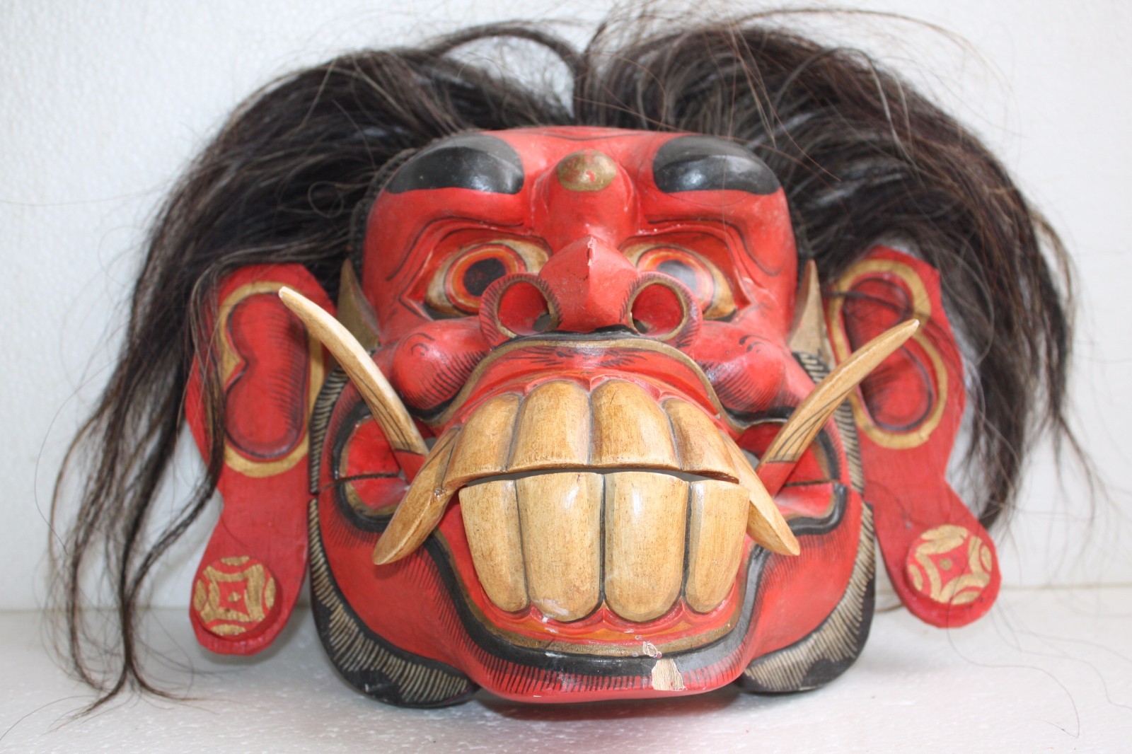 Wooden Mask Hand Carved Vintage Collectible Home Decoration Wood Made Rare Super - Image 10