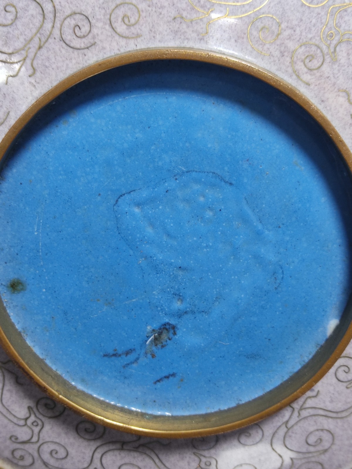 Antique Qing Dynasty To Republic Period Chinese Cloisonne Plate Dragon Pattern - Image 6