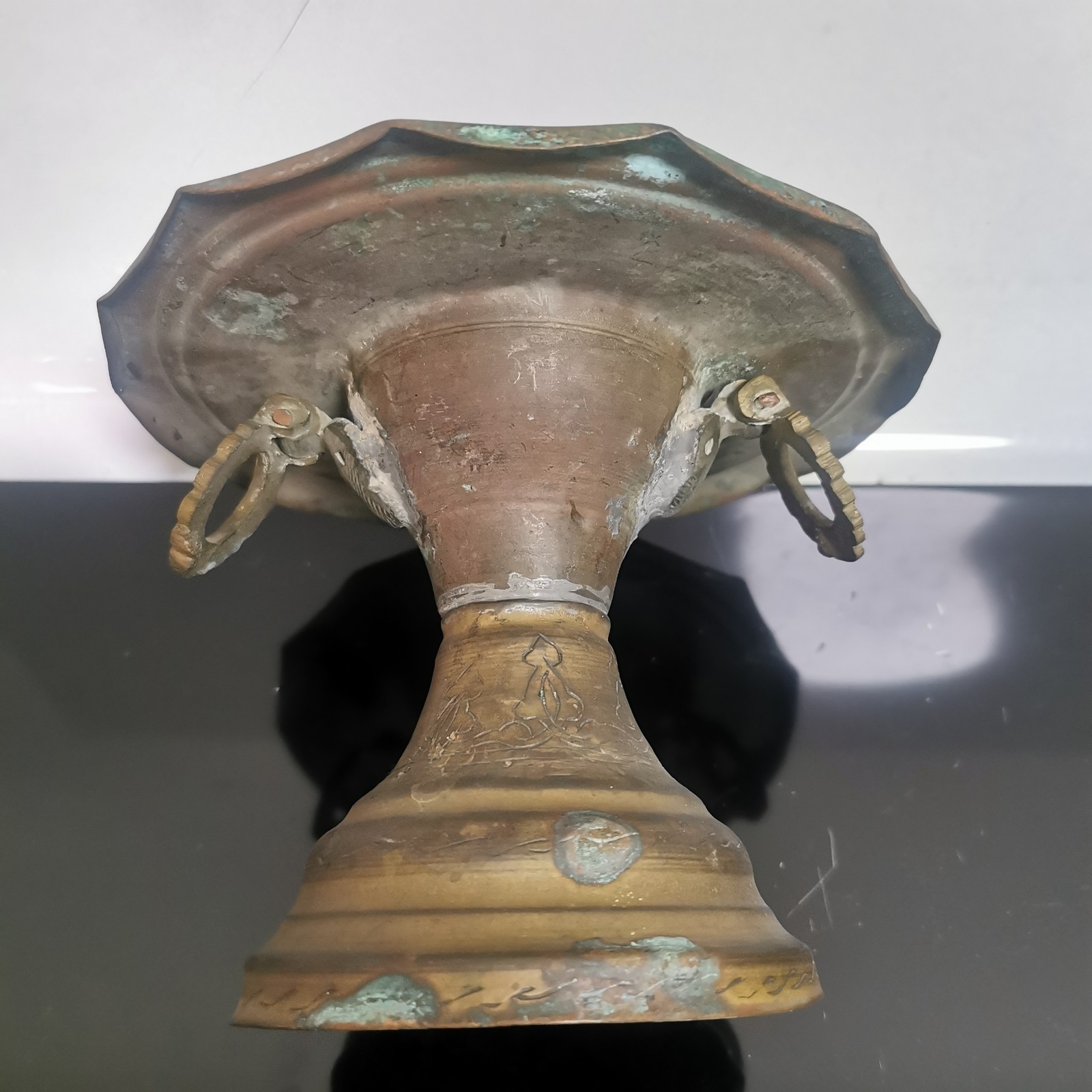 Old Antique Arabic Middle Eastern Brass Brazier Incense Burner - Image 3