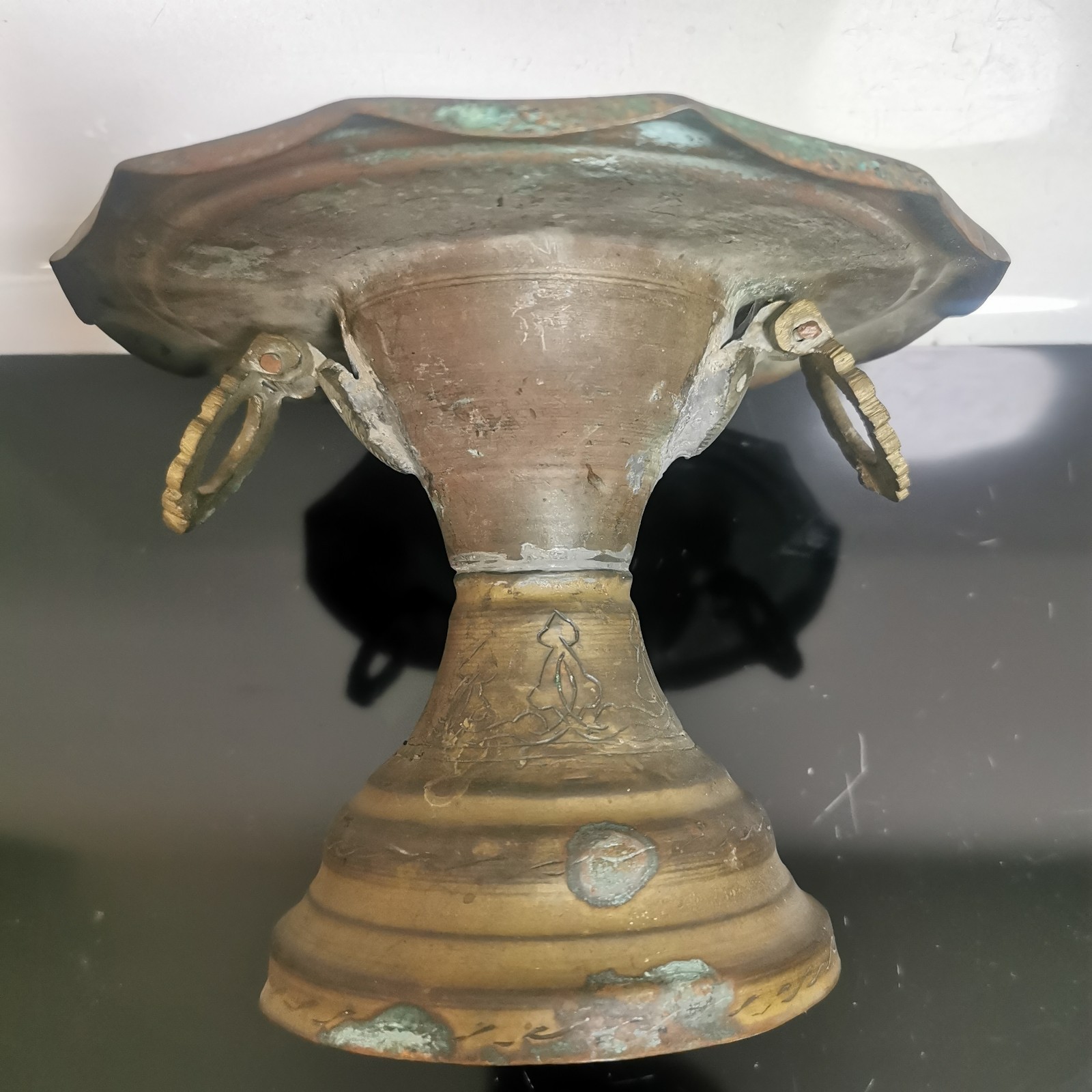 Old Antique Arabic Middle Eastern Brass Brazier Incense Burner - Image 4
