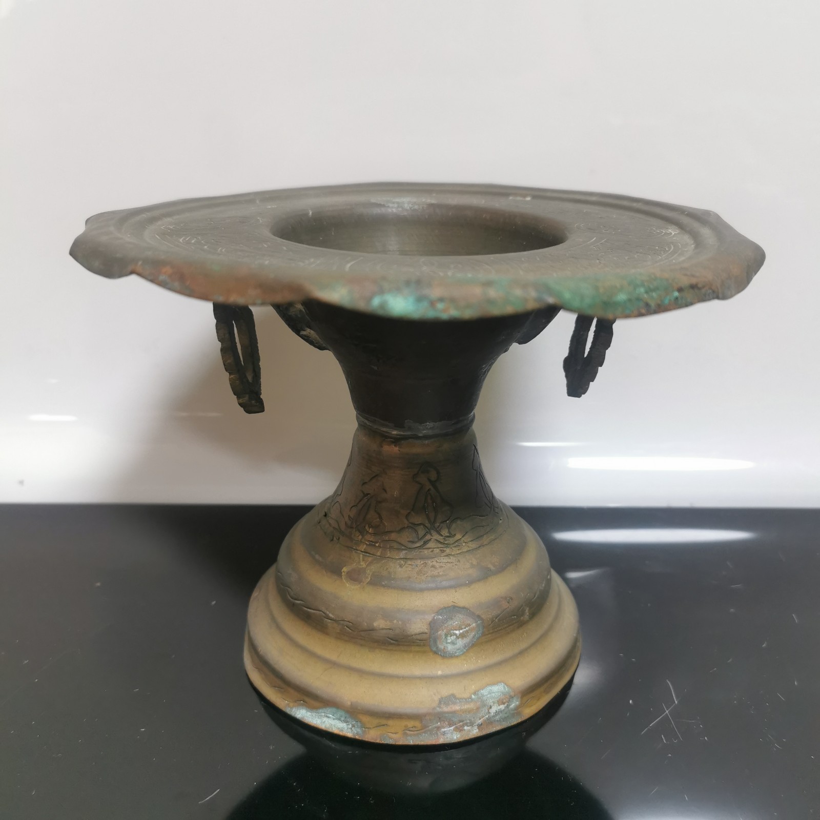 Old Antique Arabic Middle Eastern Brass Brazier Incense Burner