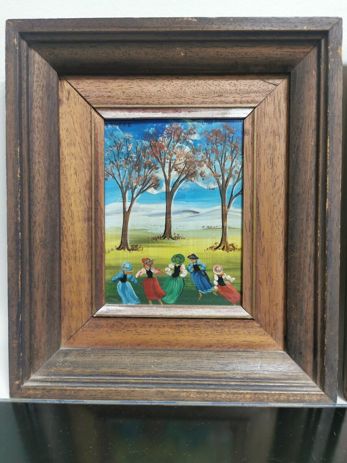 Pair of Vintage Israel Oil on Board Painting Signed REVIVA YOFFE Wood Framed - Image 3