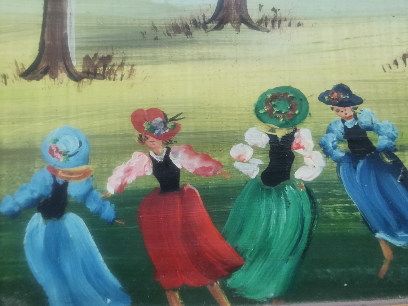 Pair of Vintage Israel Oil on Board Painting Signed REVIVA YOFFE Wood Framed - Image 6