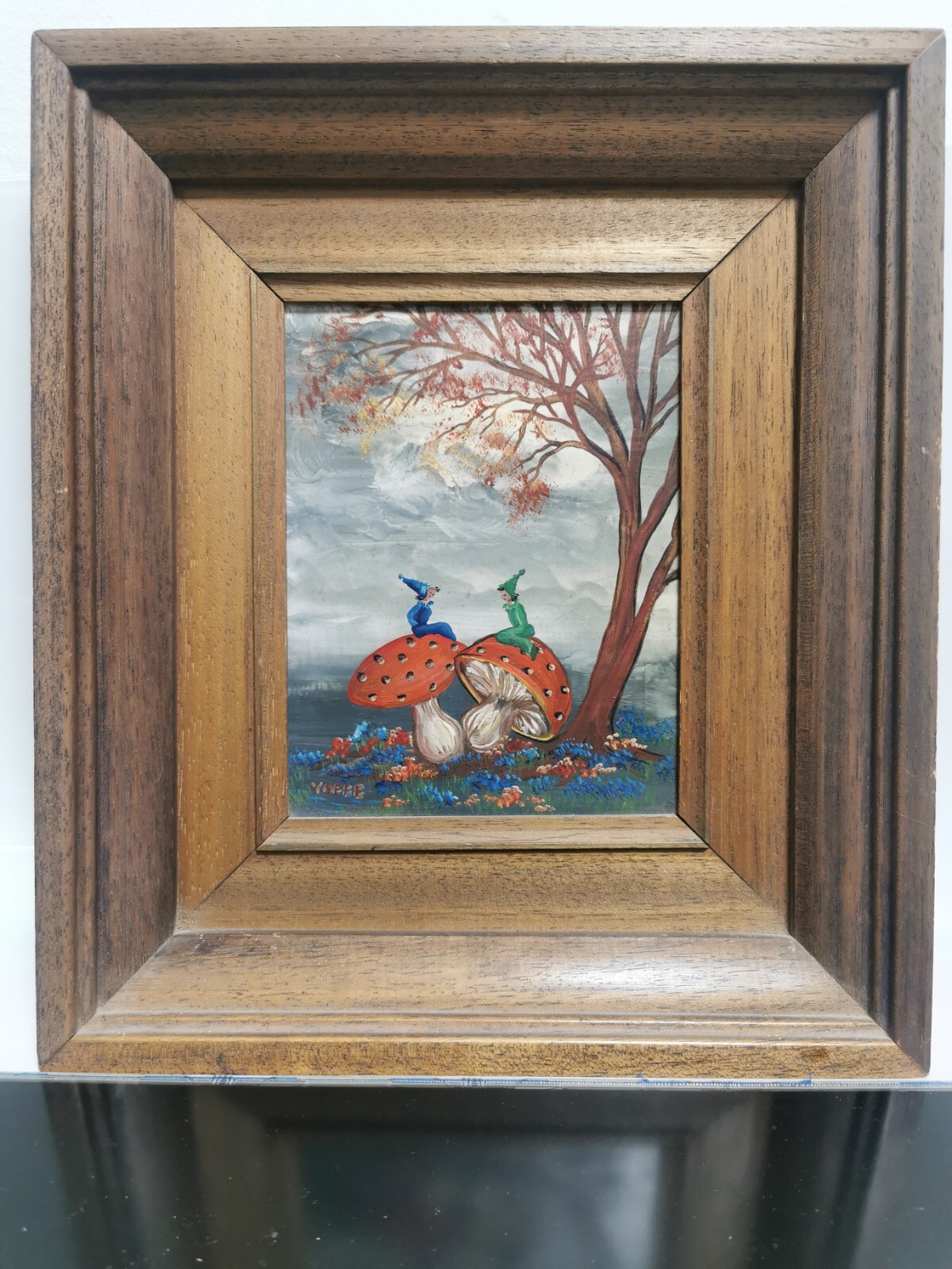 Pair of Vintage Israel Oil on Board Painting Signed REVIVA YOFFE Wood Framed - Image 7