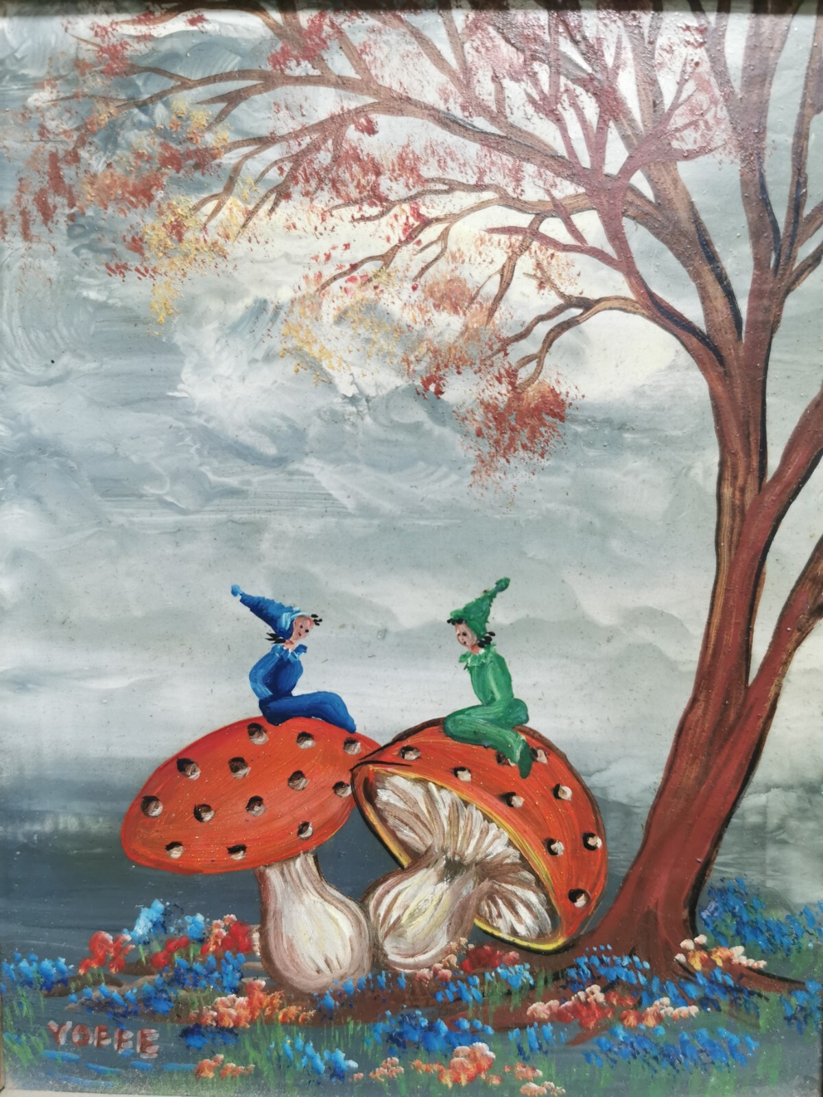 Pair of Vintage Israel Oil on Board Painting Signed REVIVA YOFFE Wood Framed - Image 8