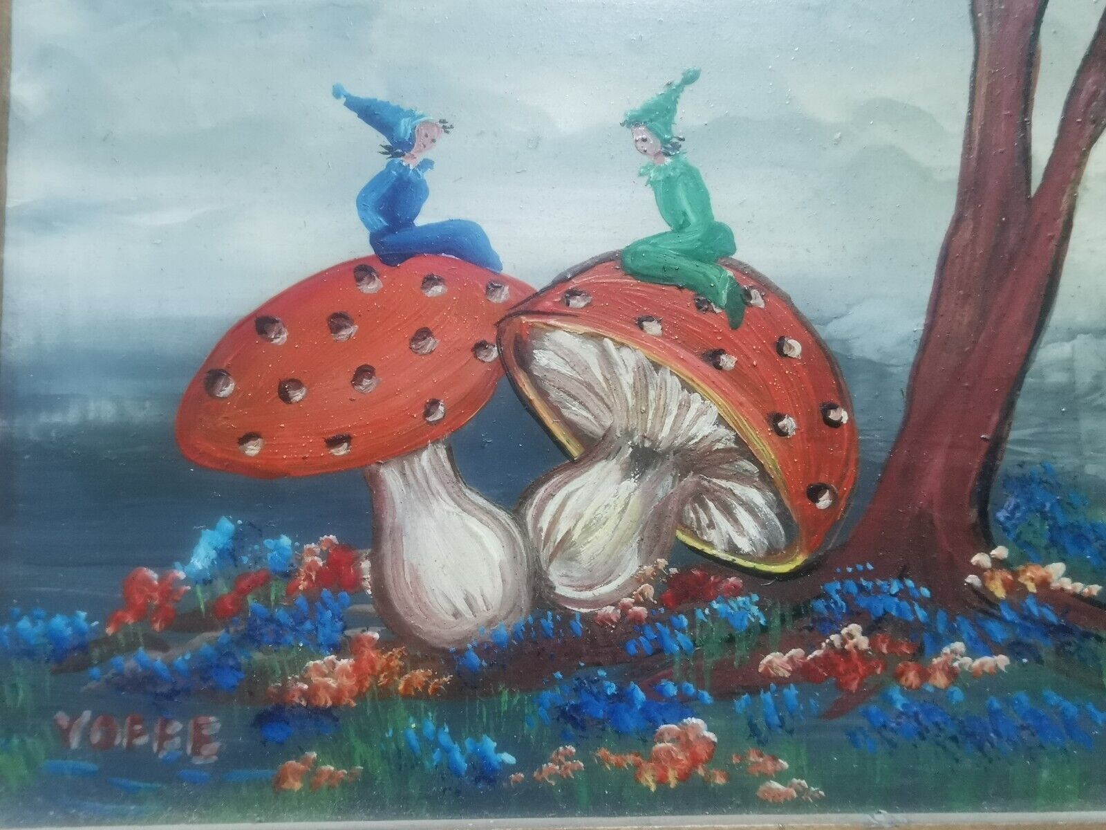 Pair of Vintage Israel Oil on Board Painting Signed REVIVA YOFFE Wood Framed - Image 9