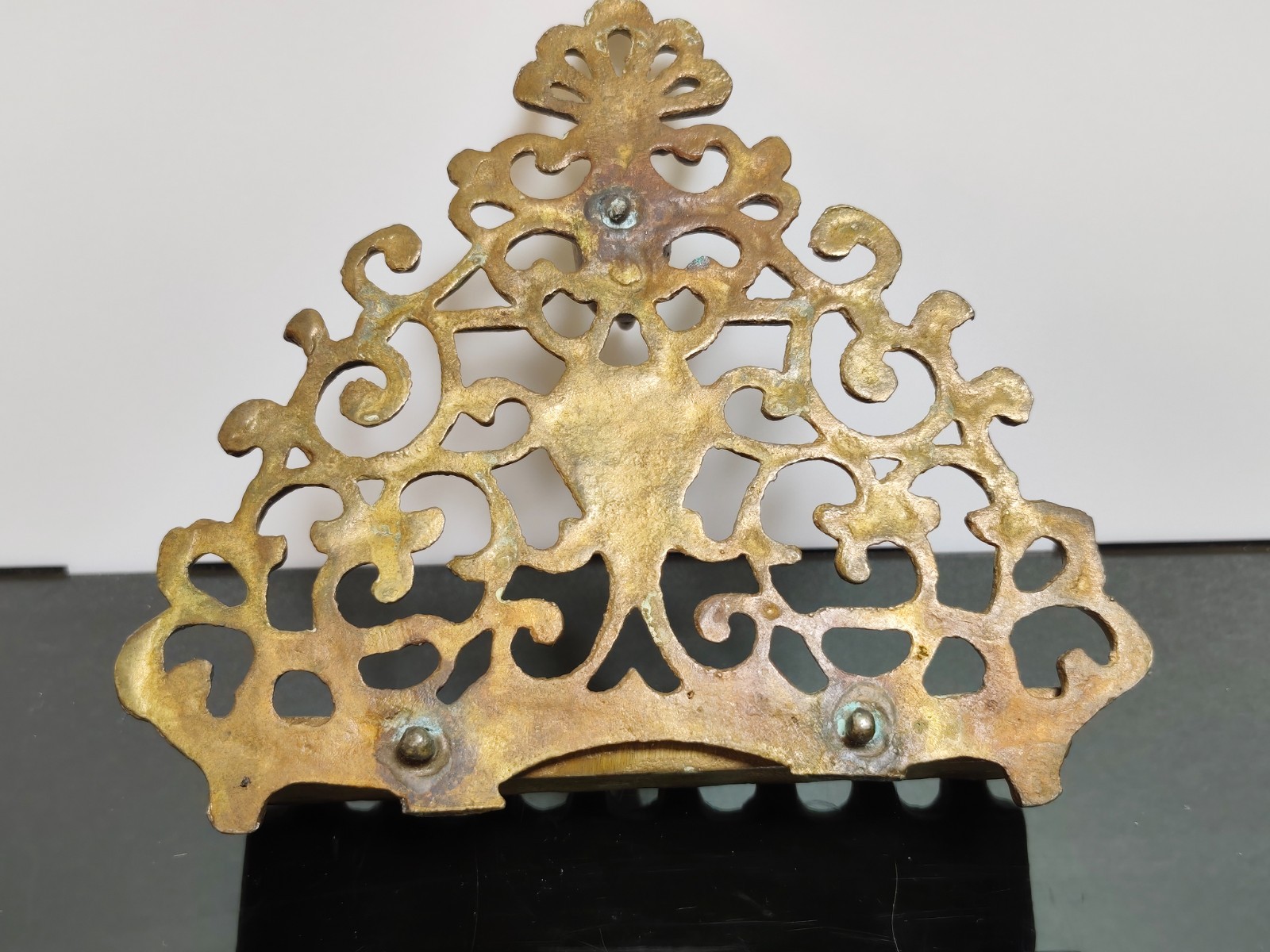 Antique Brass Oil Menorah JUDAICA Chanukah HANUKKAH Wall Hanging ANCIENT - Image 6