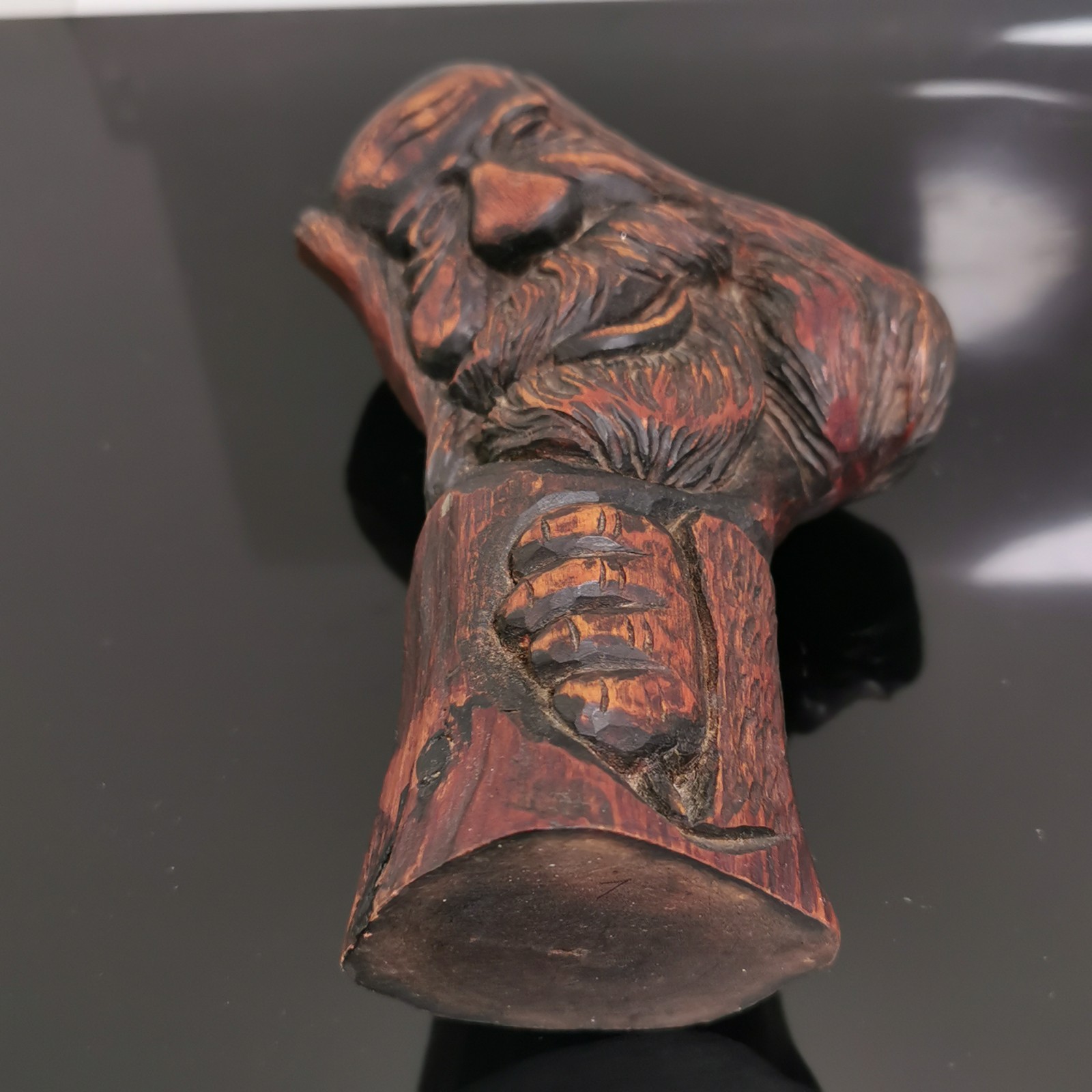 Gavril Turuta Wood Carved Tree Spirit Sculpture Hobbit Wizard Log Knot Folk Art - Image 7