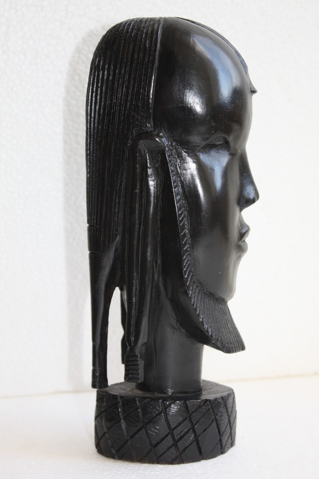 Head Wood Hand Made Carved Vintage Collectible Home Decoration Wooden Rare Ebony - Image 11