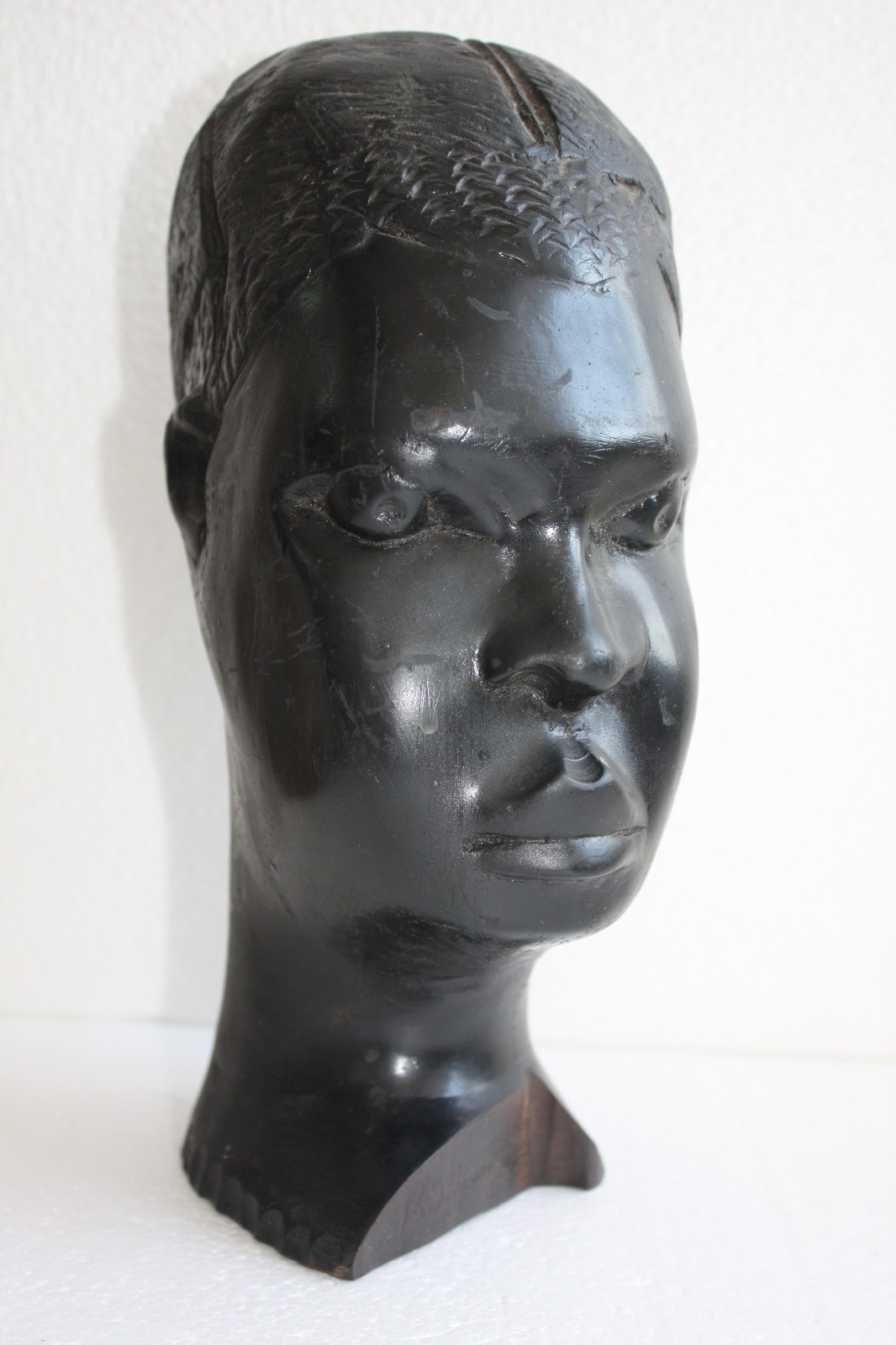 Head Wood Hand Made Carved Vintage Collectible Home Decoration Wooden Rare Ebony - Image 6