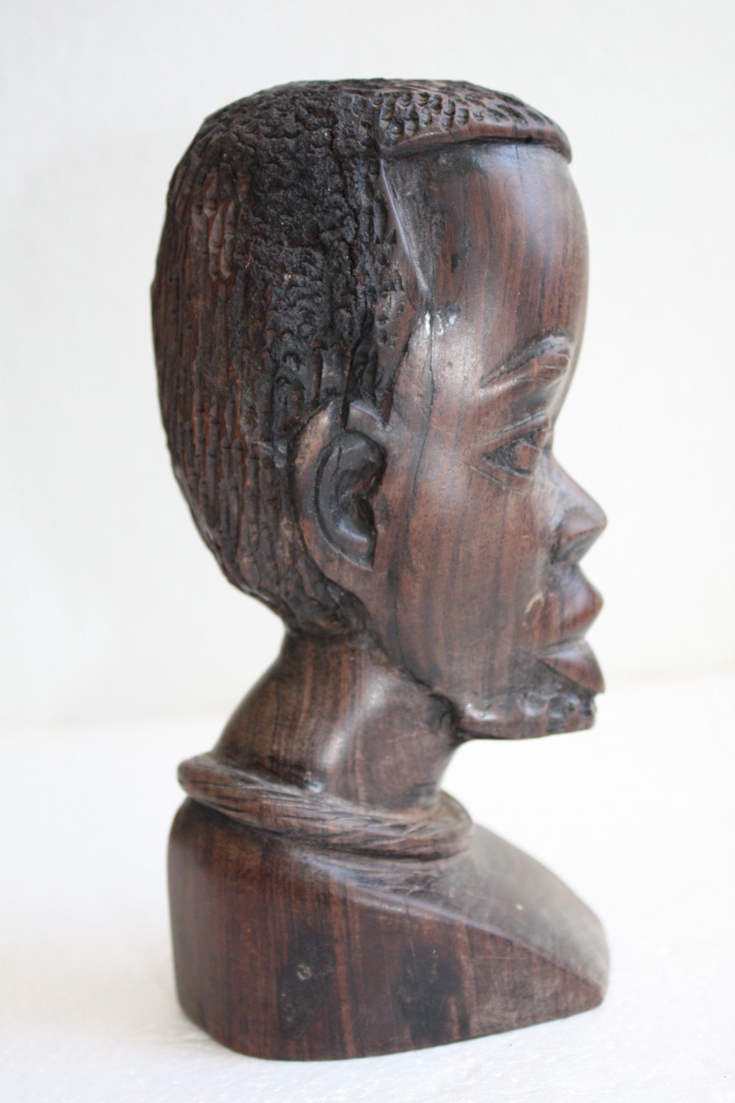 Head Wood Hand Made Carved Vintage Collectible Home Decoration Wooden Rare Ebony - Image 7