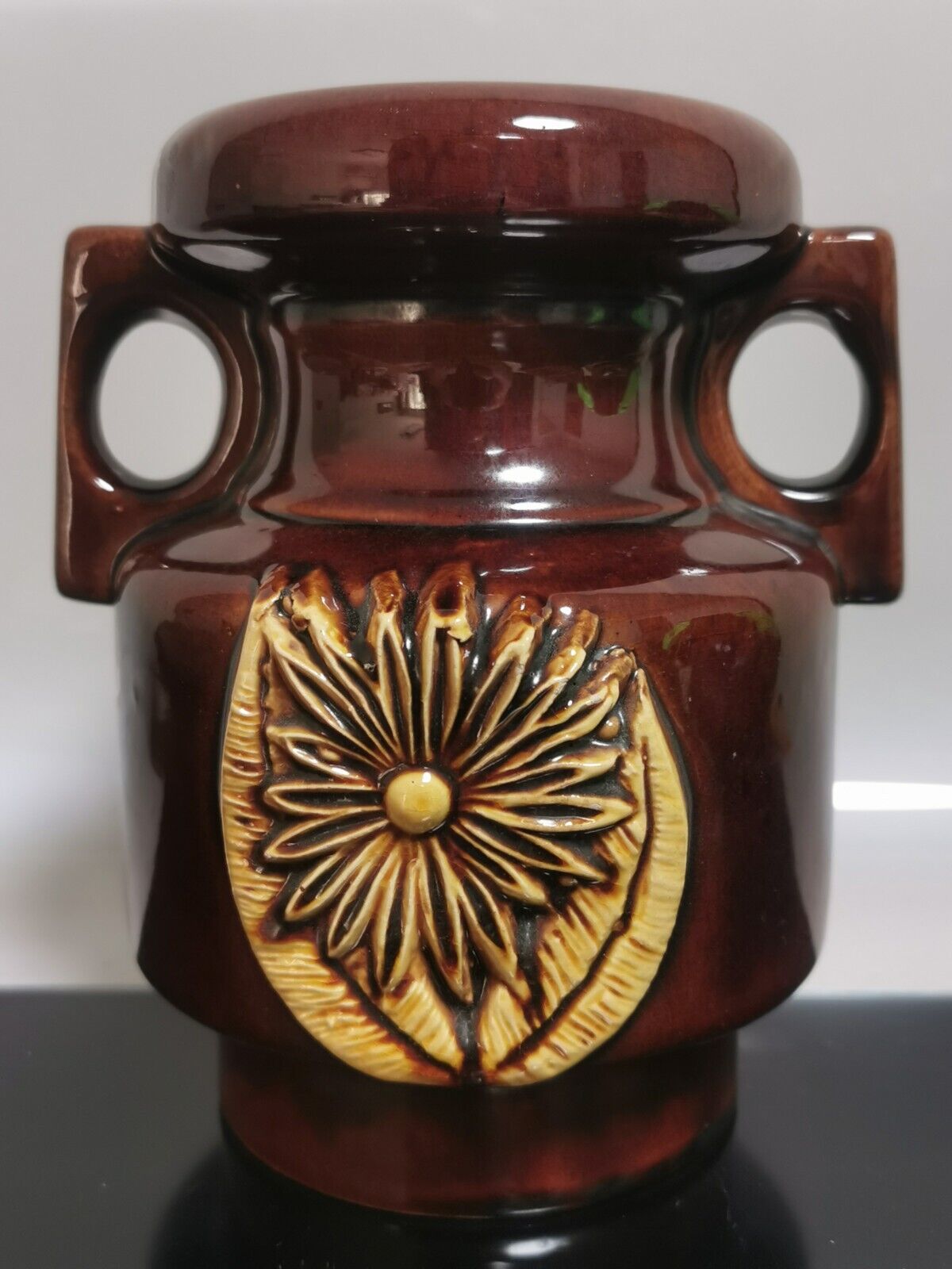 Old Vintage Israel Ceramic Art Vase Hand Made and Glazed Rare 60's - Image 3