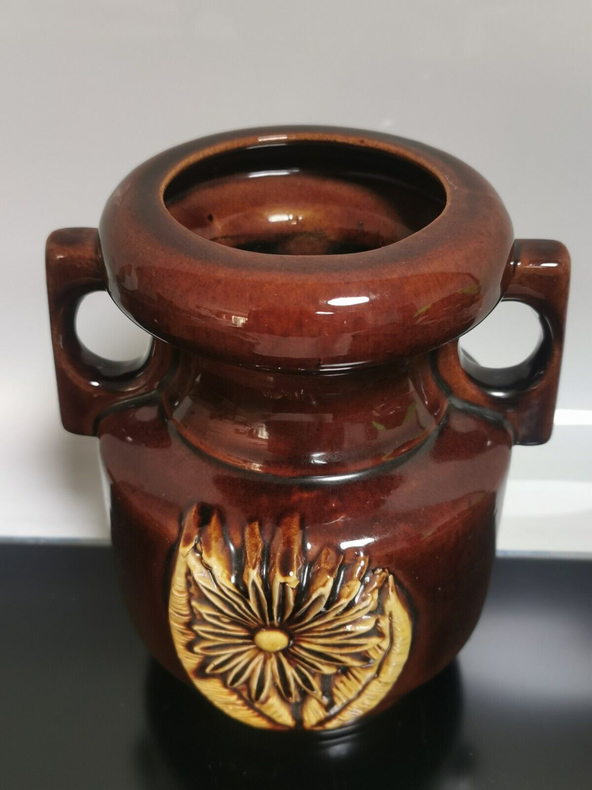 Old Vintage Israel Ceramic Art Vase Hand Made and Glazed Rare 60's - Image 4