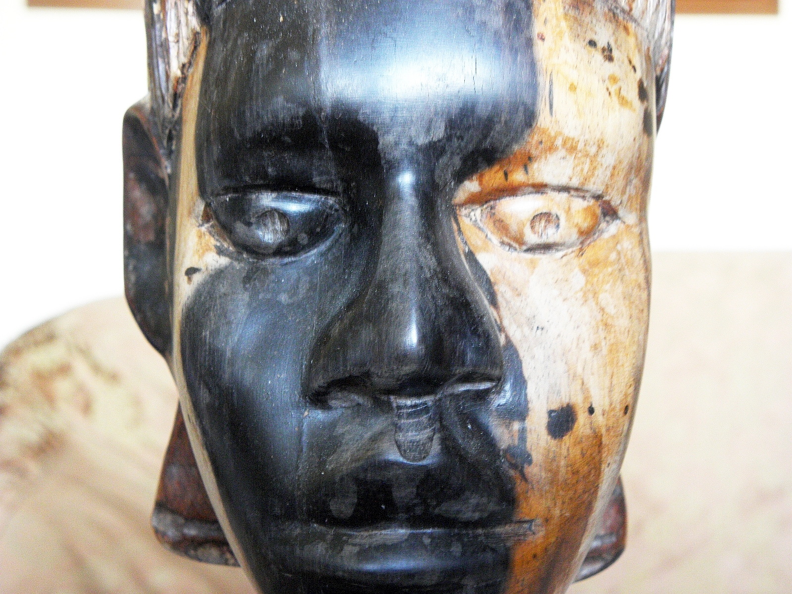 Head Wood Hand Made Carved Vintage Collectible Home Decoration Wooden Rare Ebony - Image 16