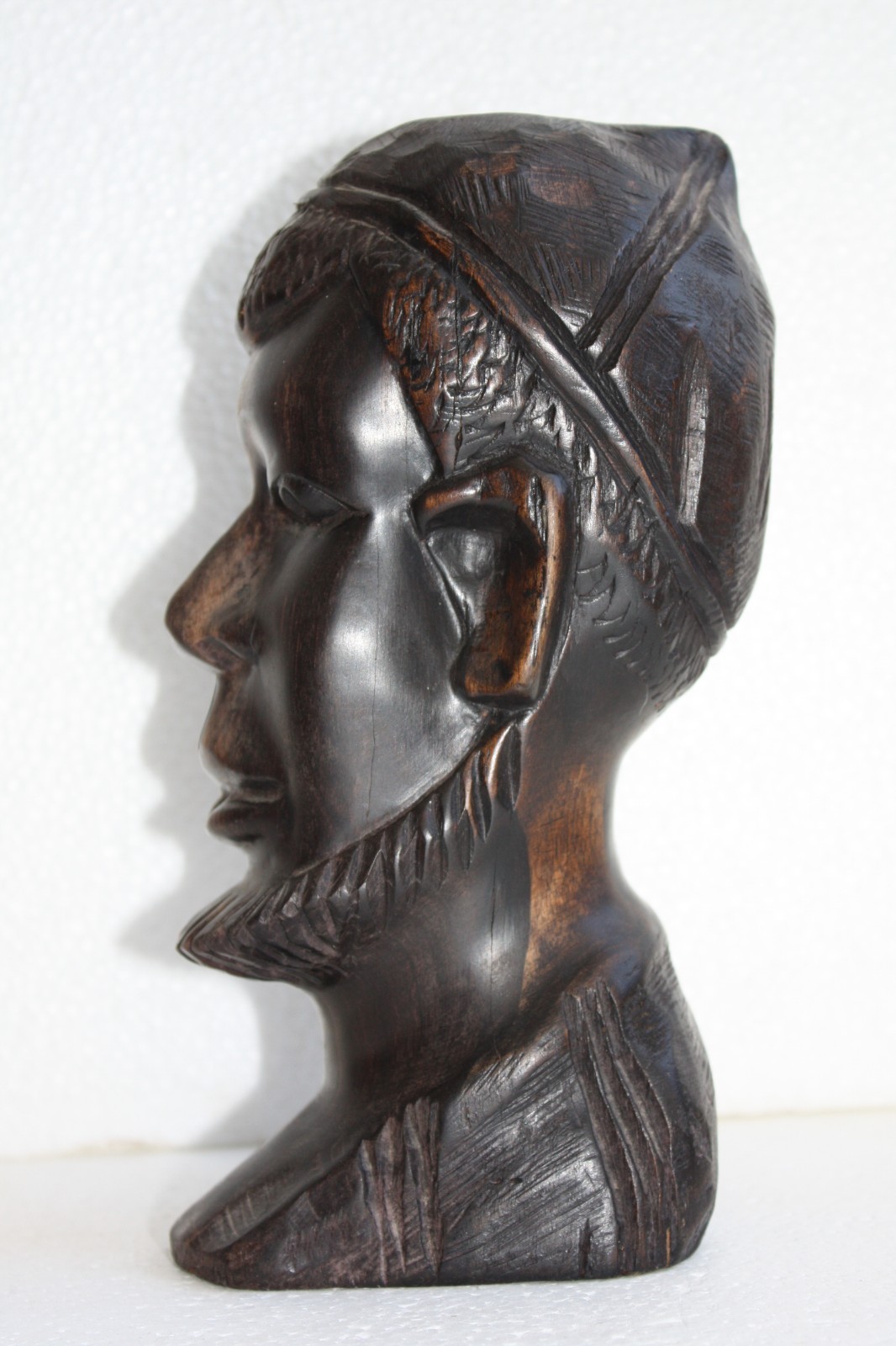 Head Wood Hand Made Carved Vintage Collectible Home Decoration Wooden Rare Ebony - Image 17