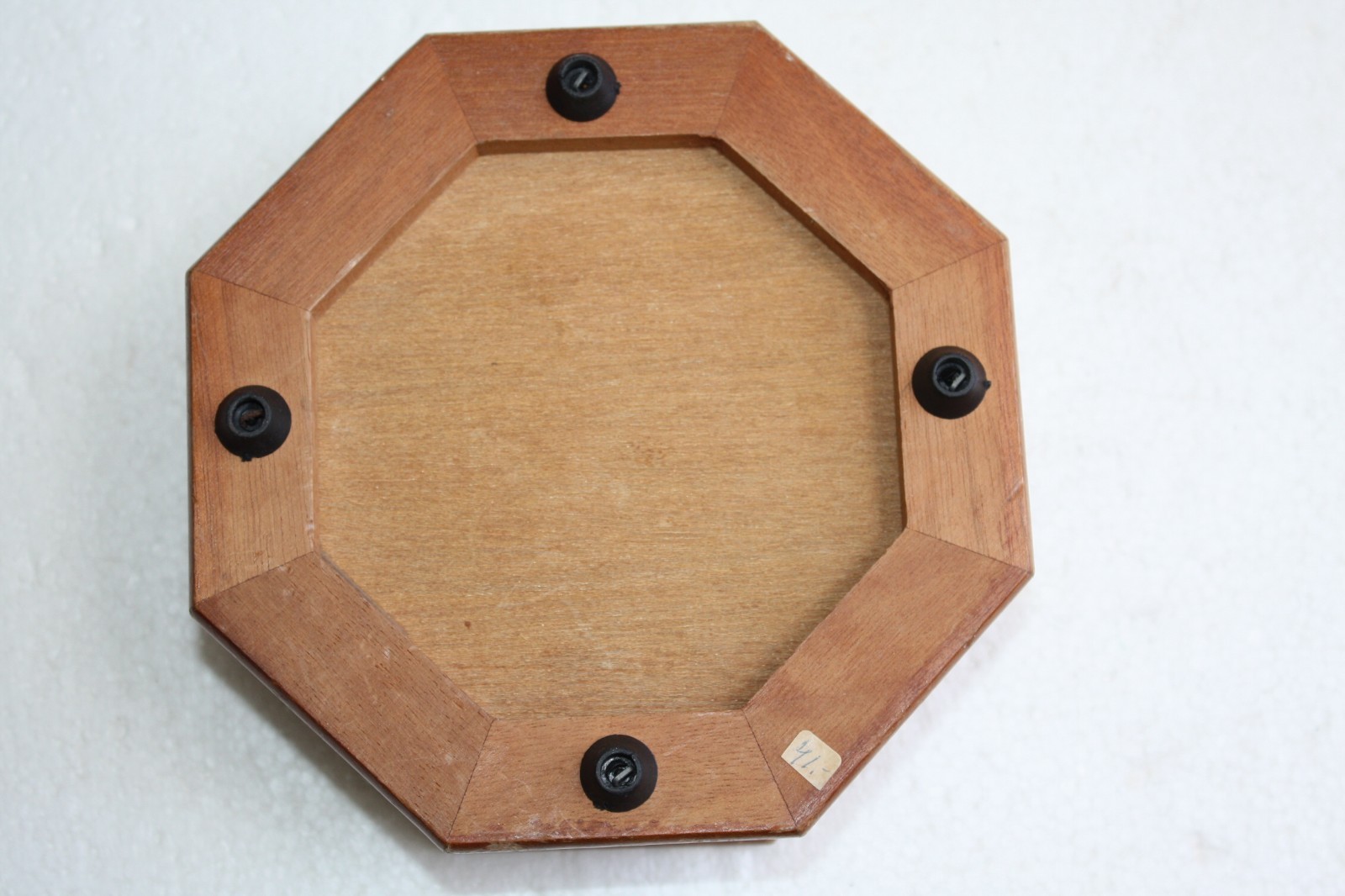 Vintage Decorative Octagonal Hinged Jewelry Trinket Box Wood and Glass Collector - Image 7