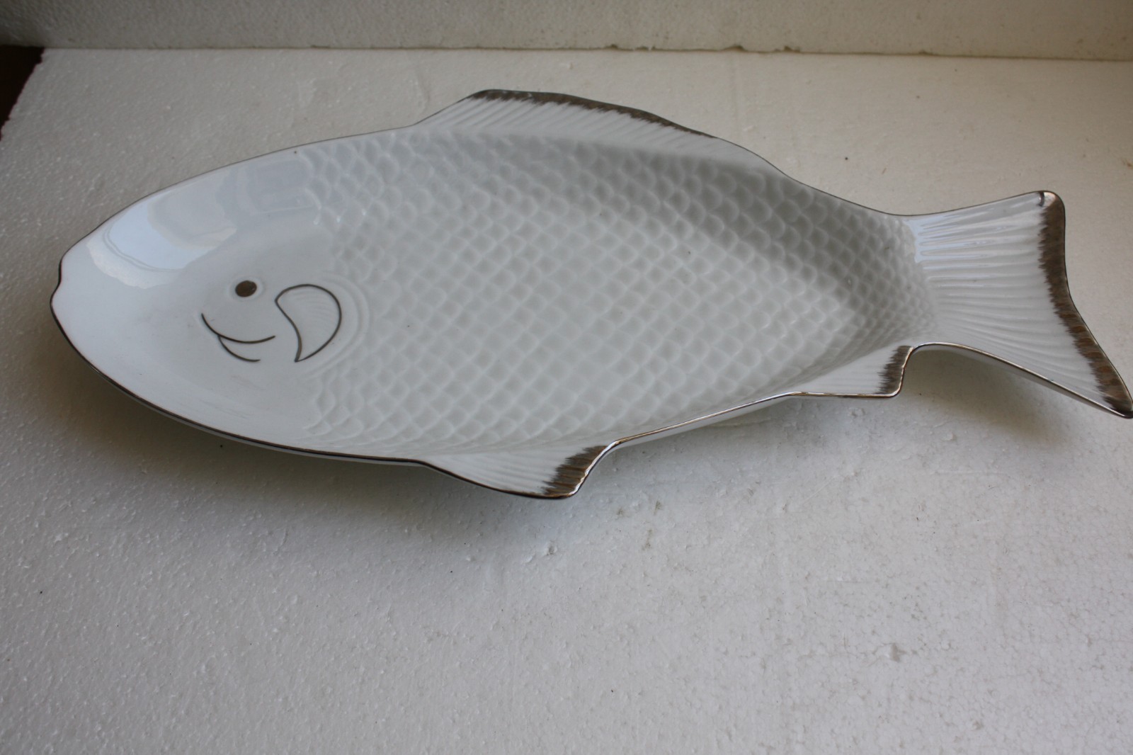 Vintage Large Naaman Israel Porcelain Fish Sea Food Dish Tray Plate 19" Rare - Image 3