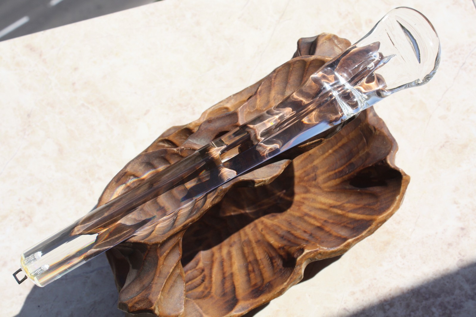 Vtg Venini Tronchi Murano Hand Blown Glass Chandelier Sconce Triangle Prism 13" - Image 3