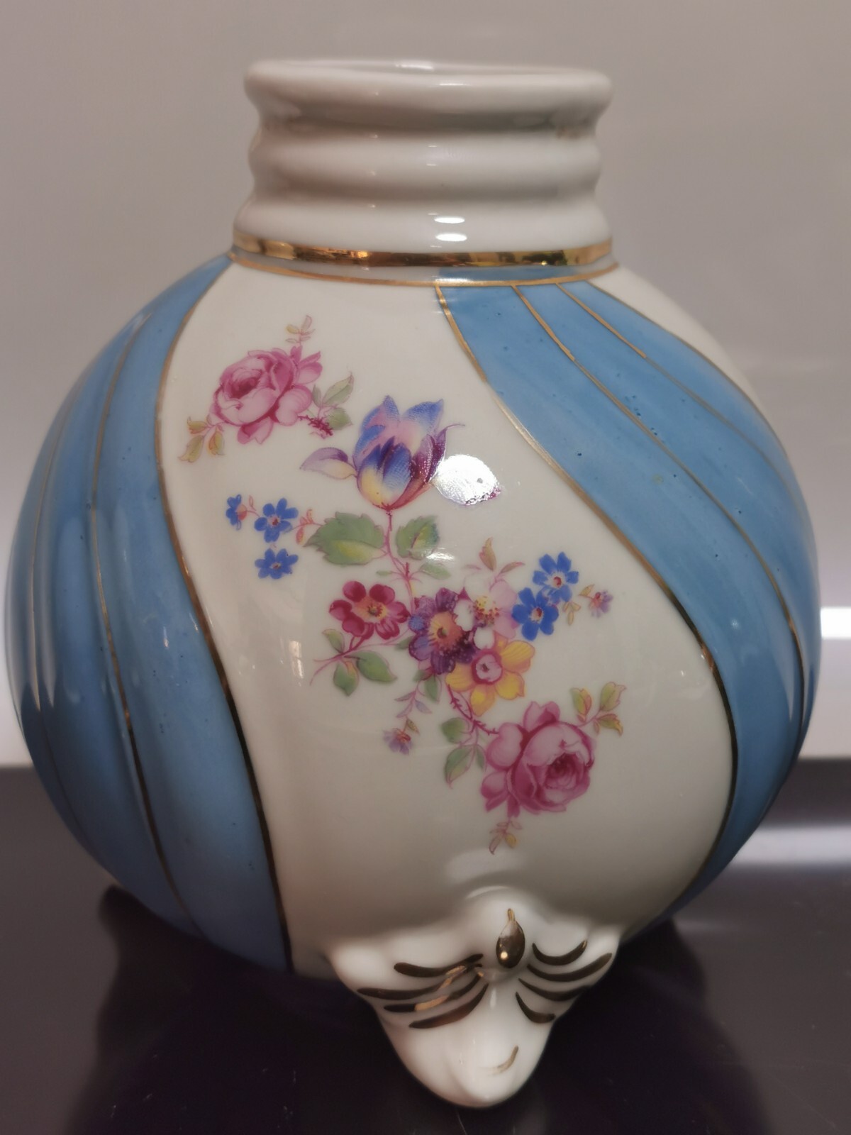 Antique Porcelain Vase Planter Table Lamp Base Cluj Romania 40's Hand Painted - Image 3