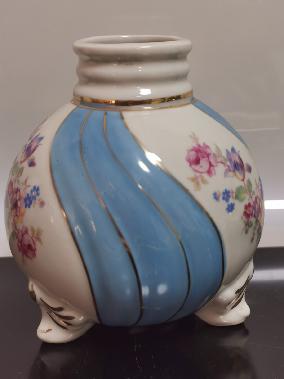 Antique Porcelain Vase Planter Table Lamp Base Cluj Romania 40's Hand Painted - Image 4