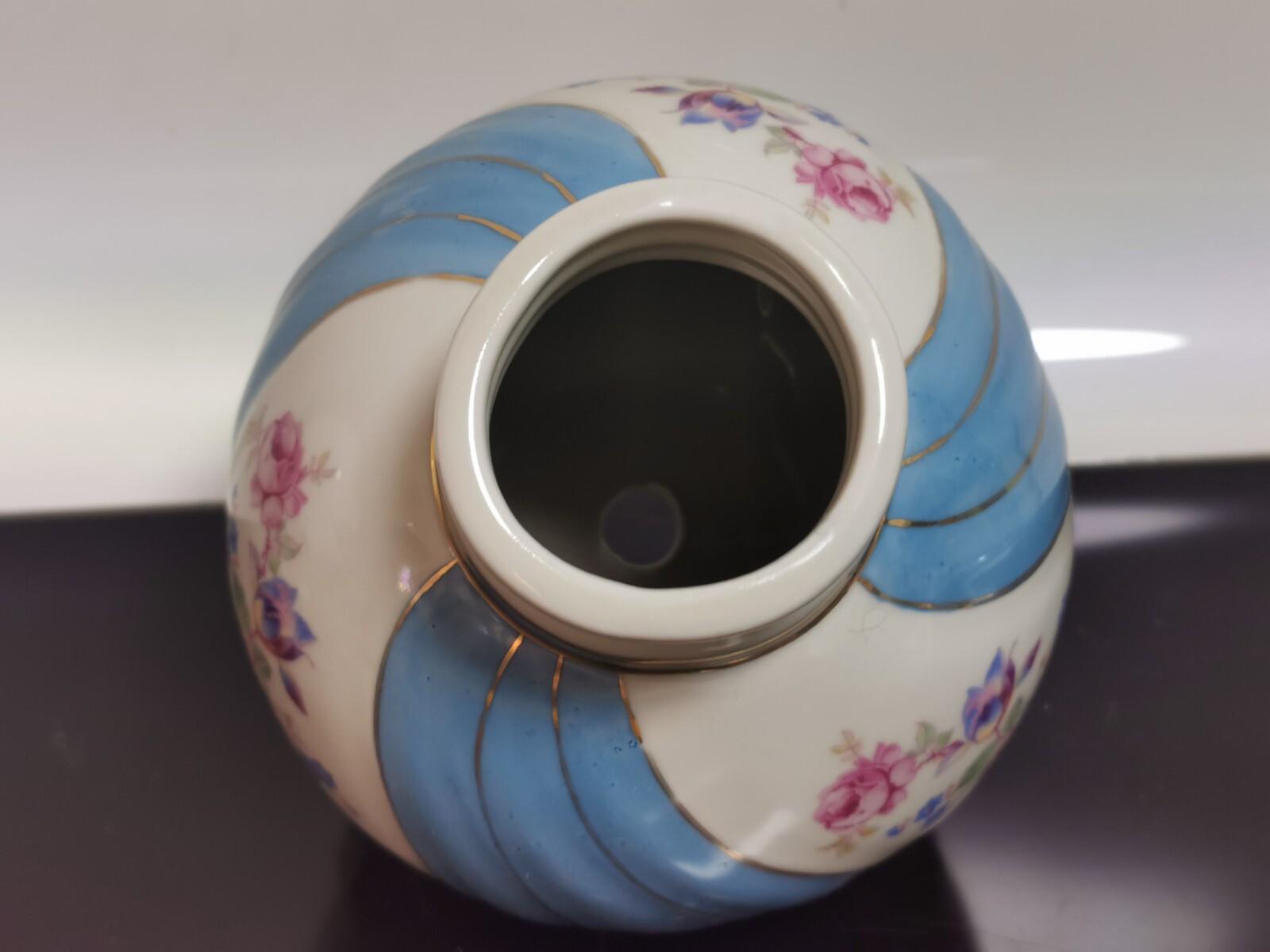 Antique Porcelain Vase Planter Table Lamp Base Cluj Romania 40's Hand Painted - Image 5