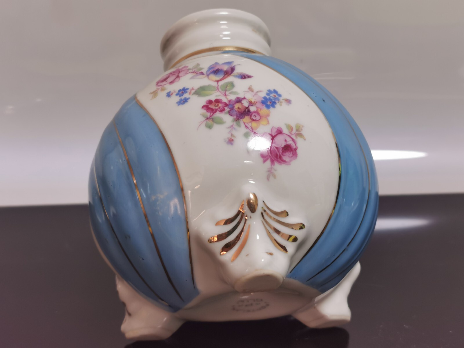 Antique Porcelain Vase Planter Table Lamp Base Cluj Romania 40's Hand Painted - Image 6