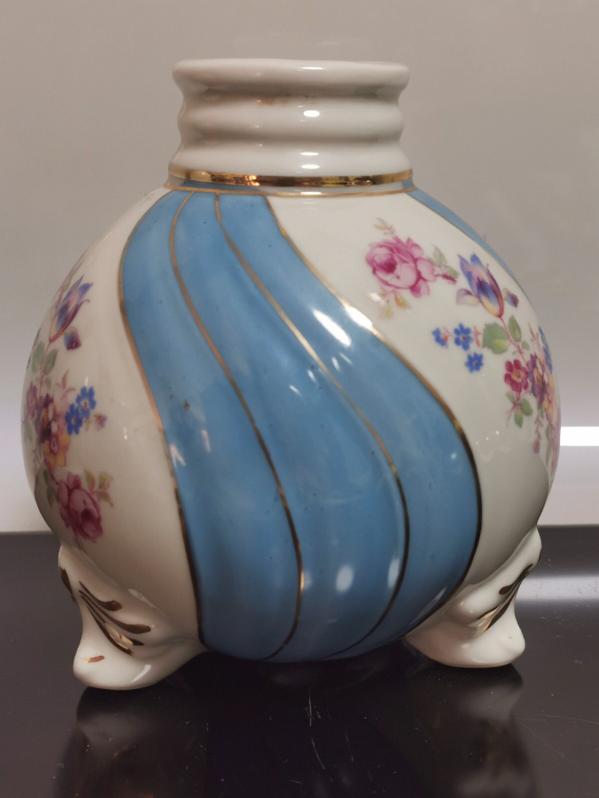 Antique Porcelain Vase Planter Table Lamp Base Cluj Romania 40's Hand Painted - Image 9