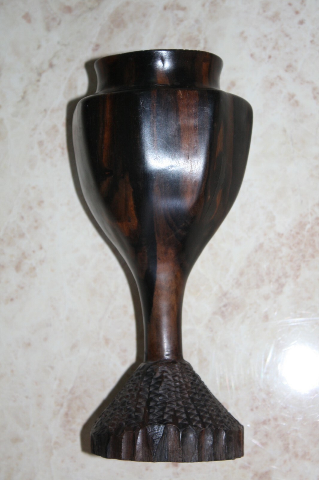 Hard and Heavy Ebony Wood Cup Goblet from the Kuba People of DR Congo