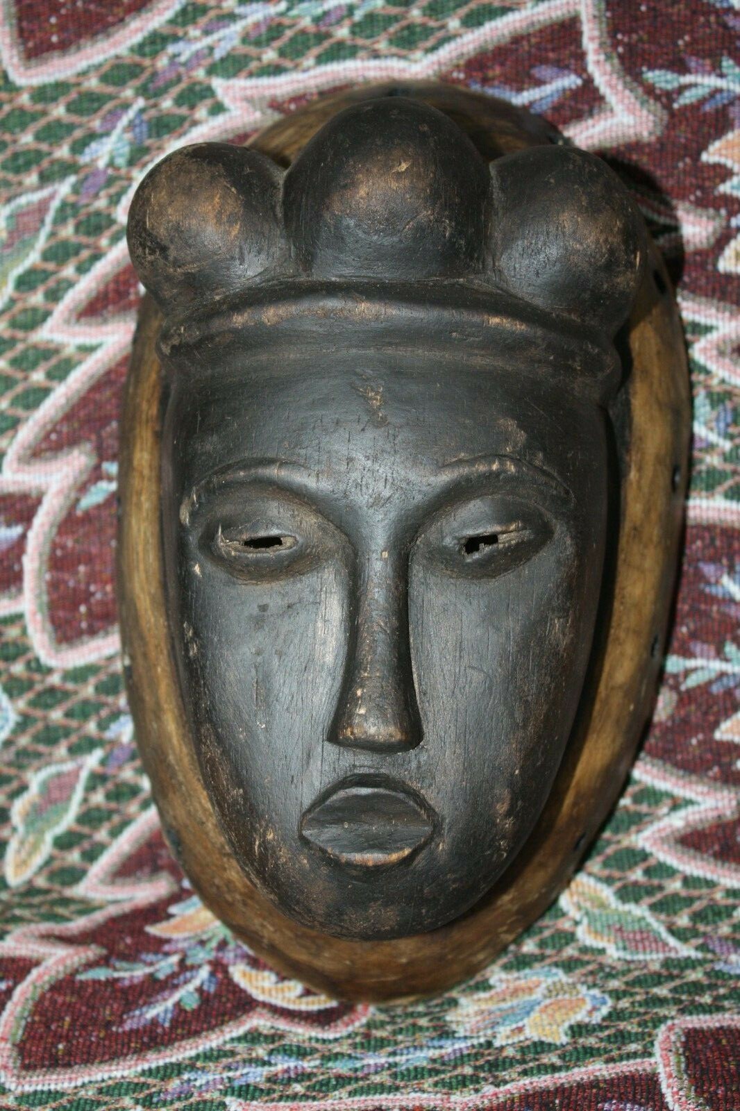 Old Antique Fine Wooden Punu Mukudj Okuyi African Mask Tribal Art Ceremonial 11" - Image 12