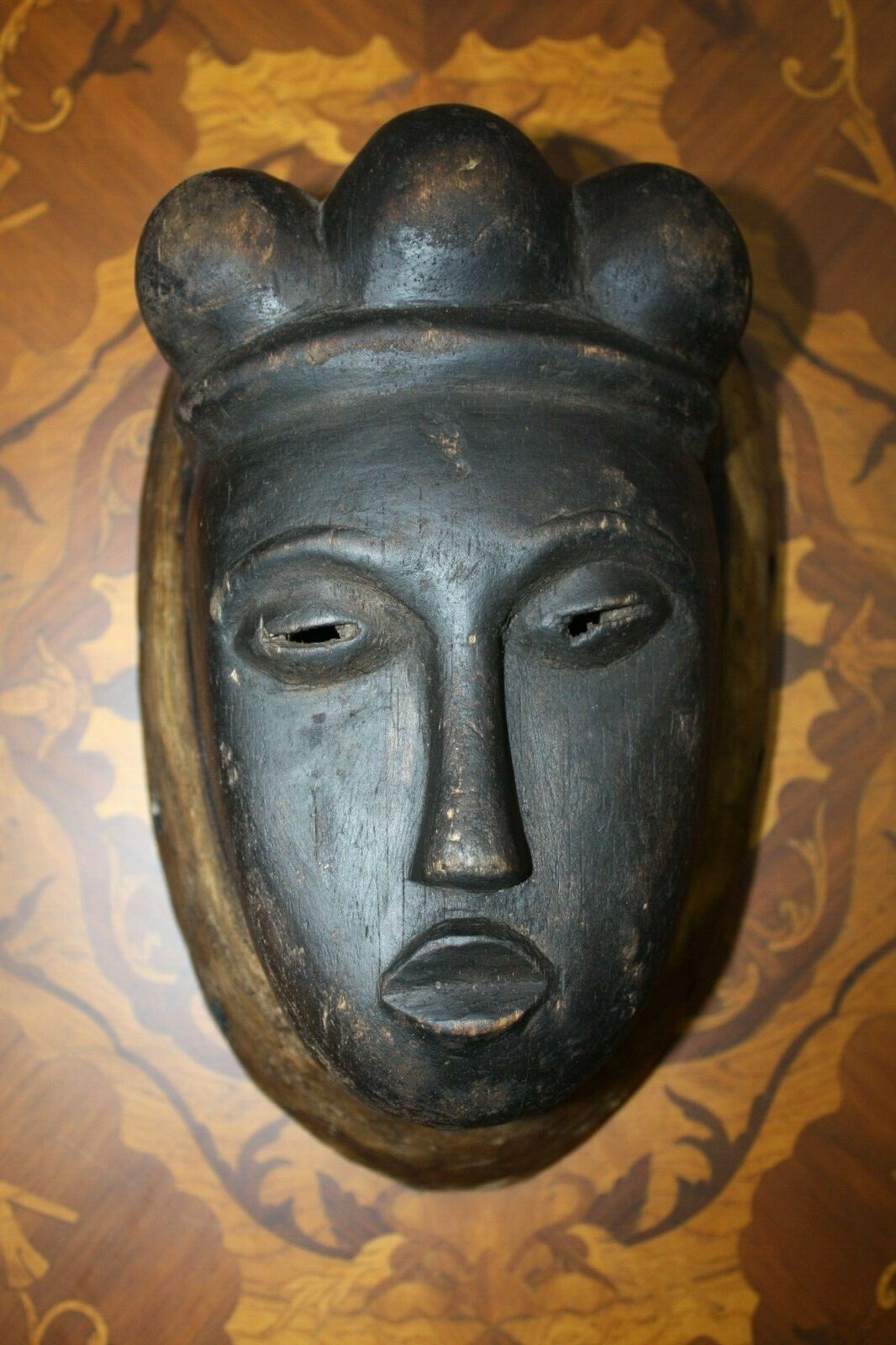 Old Antique Fine Wooden Punu Mukudj Okuyi African Mask Tribal Art Ceremonial 11" - Image 3