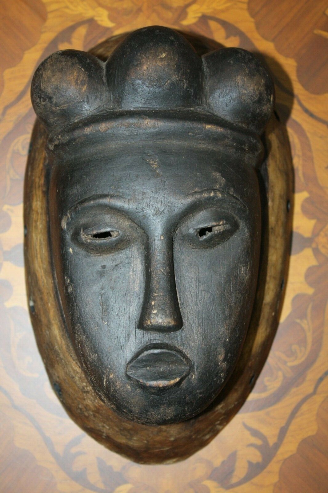 Old Antique Fine Wooden Punu Mukudj Okuyi African Mask Tribal Art Ceremonial 11" - Image 4