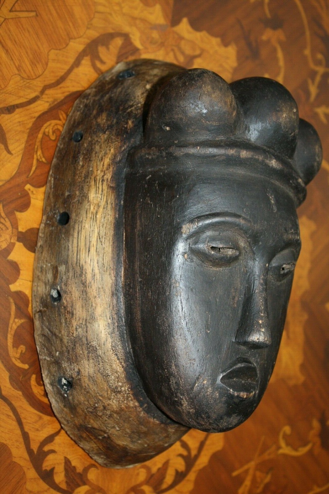 Old Antique Fine Wooden Punu Mukudj Okuyi African Mask Tribal Art Ceremonial 11" - Image 5