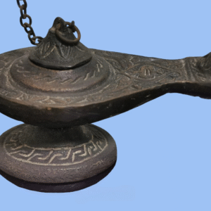 RARE Ancient Middle Eastern Bronze Oil Lamp Lided Incense Wall Hanging ANTIQUE