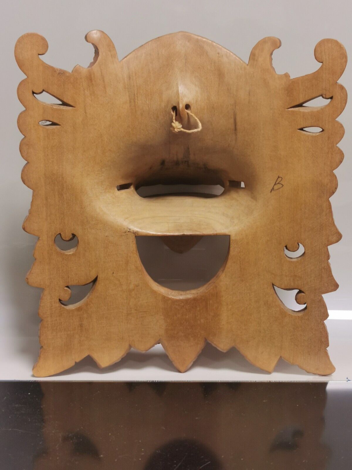 Vintage Balinese Barong Hand Carved Wooden Dragon Face Mask Wall Decor - Image 9