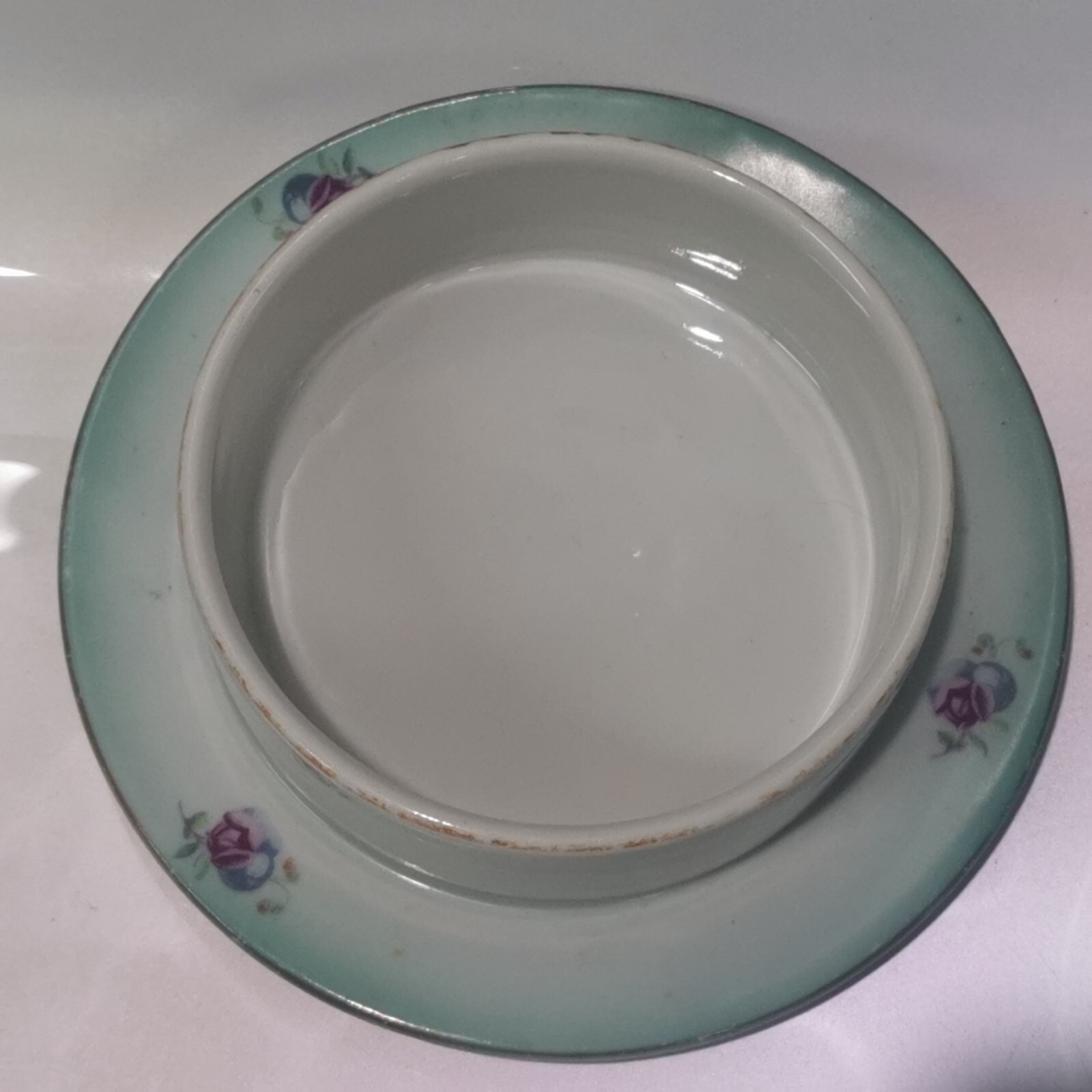 Baranivka Porcelain Factory Hand Painted Butter Cheese Dish Covered 1945-48 Rare - Image 4