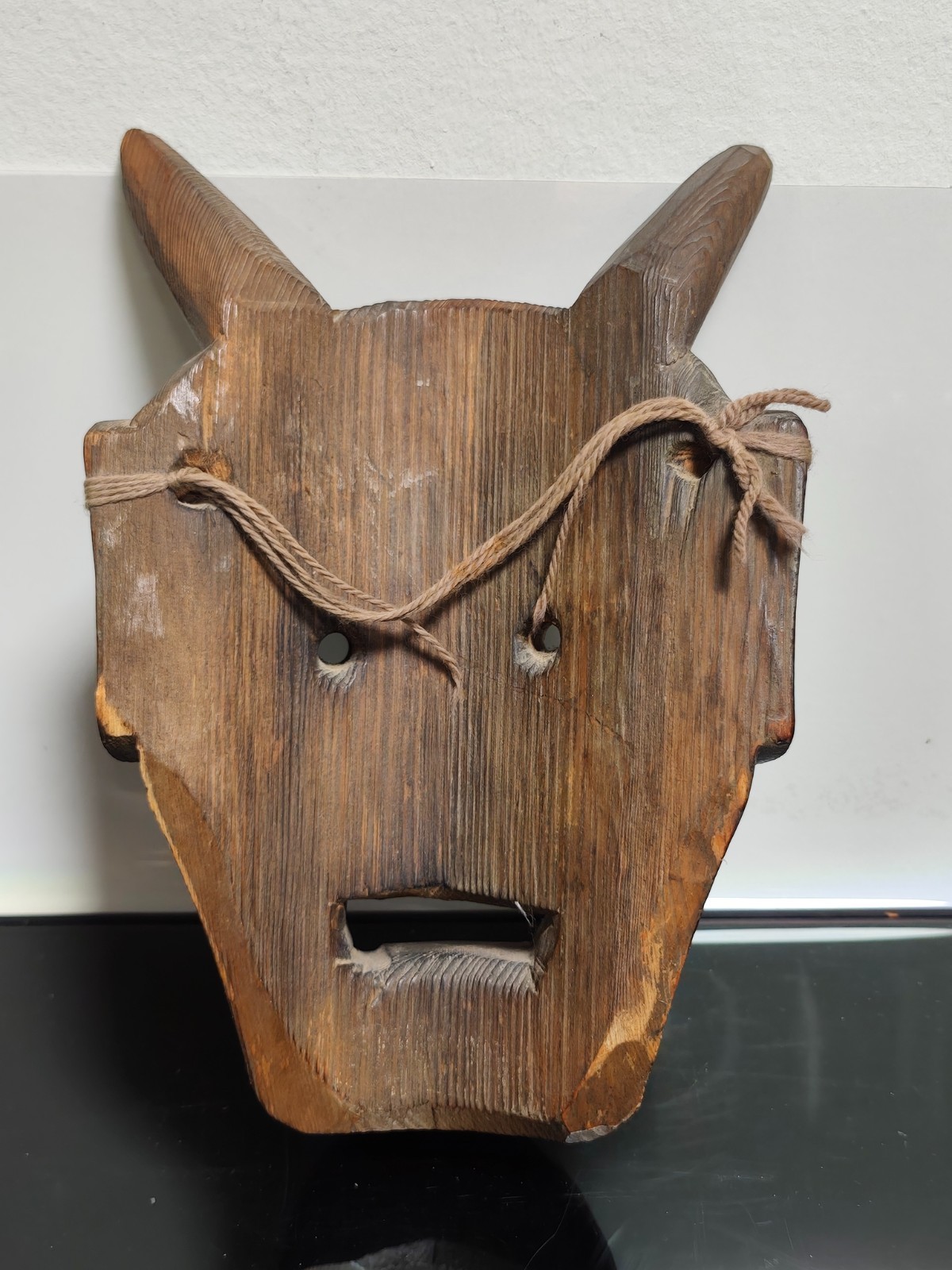 Japanese Vintage Hannya Devil Wooden Mask Noh Theater Art Wall Hanging Rare - Image 3