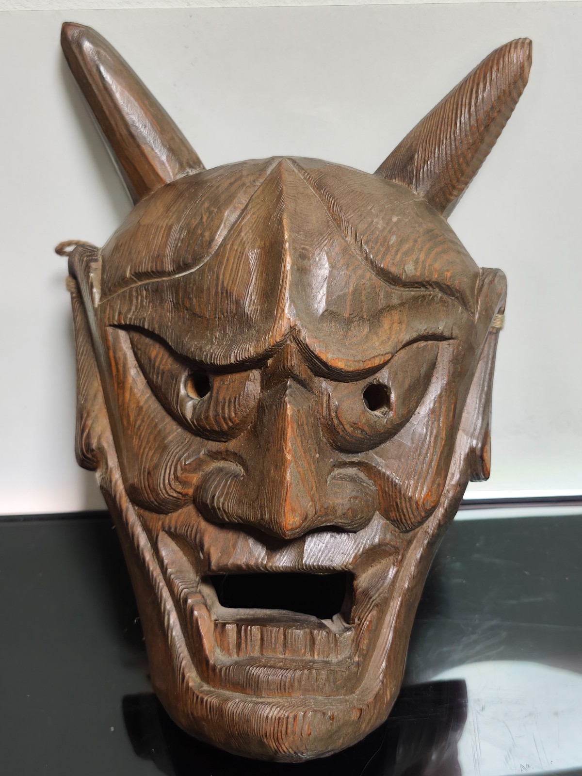 Japanese Vintage Hannya Devil Wooden Mask Noh Theater Art Wall Hanging Rare - Image 5