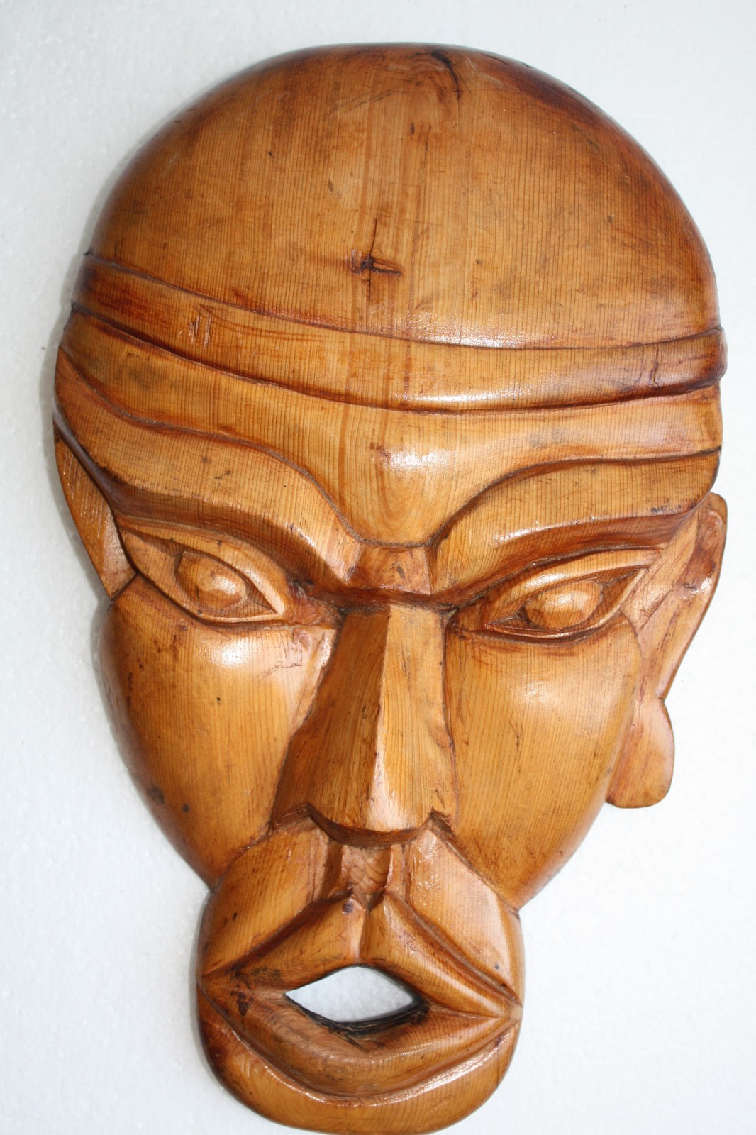 Mask Wood Hand Made Carved Vintage Collectible Home Decoration Wooden Rare Super - Image 6
