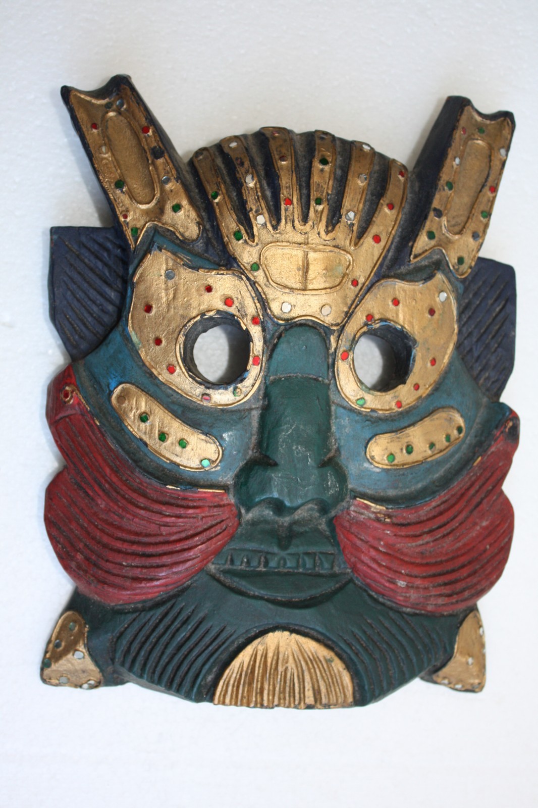 Mask Wood Hand Made Carved Vintage Collectible Home Decoration Wooden Rare Super - Image 8