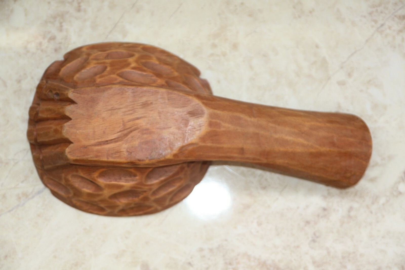 Old Vintage Hand Carved Turned Wooden Kovsh Ashtray Rustic Home Decor Folk Art - Image 5
