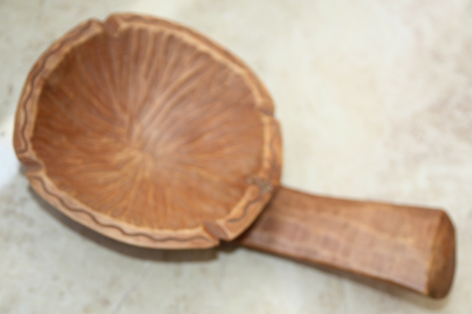 Old Vintage Hand Carved Turned Wooden Kovsh Ashtray Rustic Home Decor Folk Art - Image 7