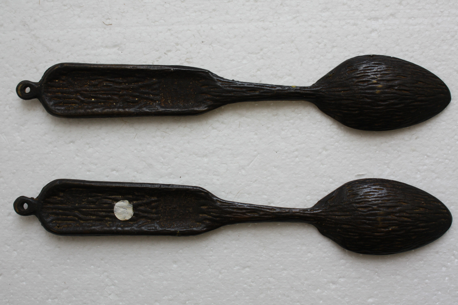 Pair of Antique Jerusalem Bronze Spoon Wall Hanging Large and Heavy Holy Land IL - Image 8