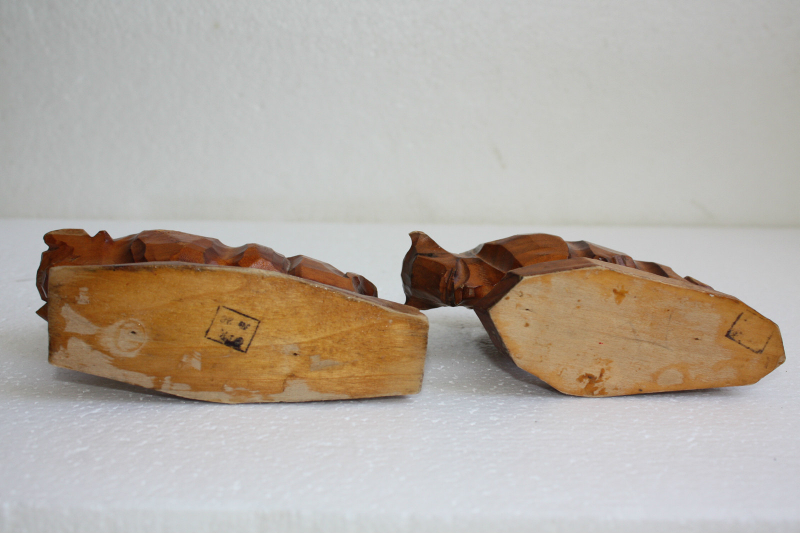 Pair of Vintage USSR Soviet Folk Art Wood Carving Buffalo Home Decor Collector - Image 7