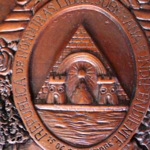 Republica De Honduras Ein Dependient 15 De Septinbre 1821 Hand Carved Wood Rare