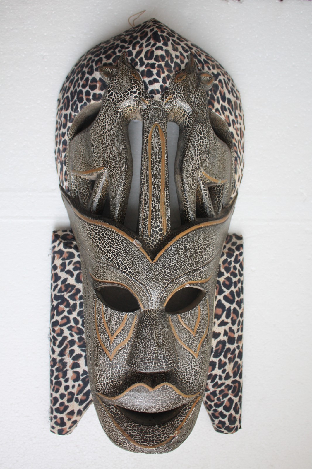 Mask Wood Hand Made Carved Vintage Collectible Home Decoration Wooden Rare Super - Image 15