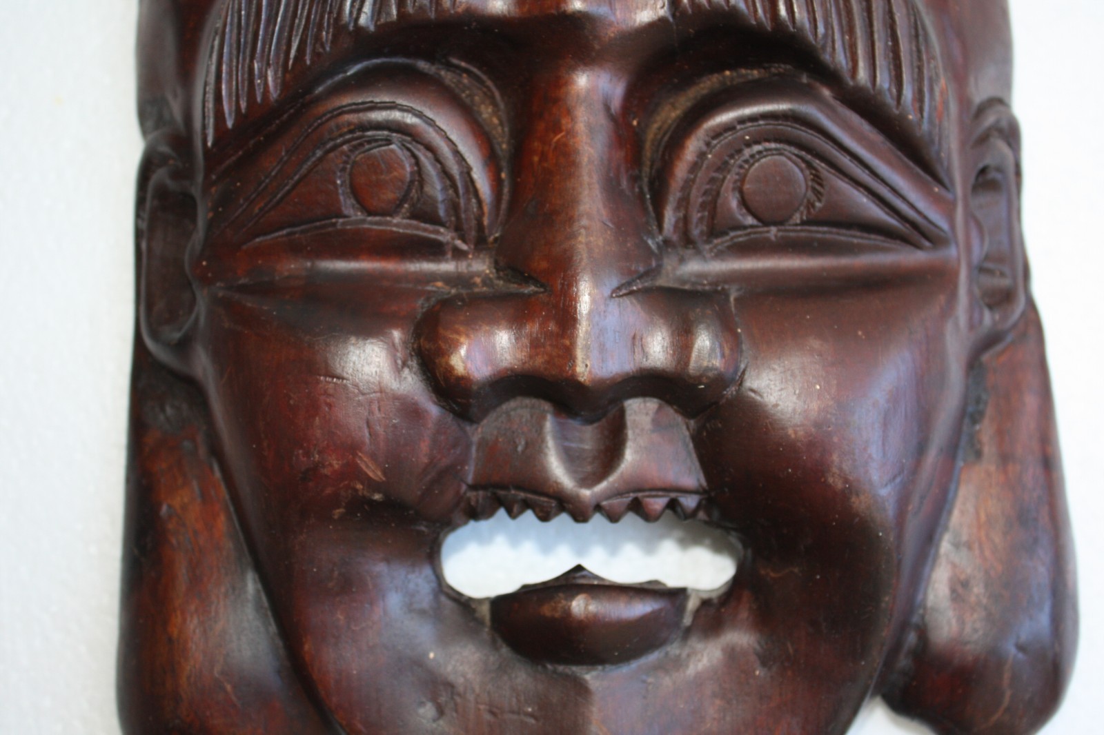 Mask Wood Hand Made Carved Vintage Collectible Home Decoration Wooden Rare Super - Image 16